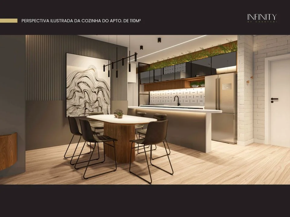 Perspectiva do Apartamento de 110m² do Infinity by Chartuni em Três Rios/RJ