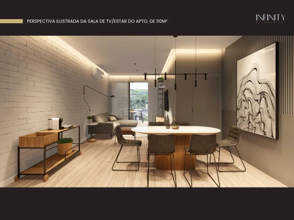 Perspectiva do Apartamento de 110m² do Infinity by Chartuni em Três Rios/RJ